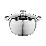 Florina Oliver 24 cm 6 L Edelstahltopf mit Glasdeckel | Für Induktion, Gas,...