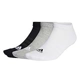 adidas Unisex Cushioned Low-Cut Socks 3 Pairs, Medium Grey Heather / White /...