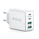 USB C Ladegerät, 40W 4 Ports Stecker USB Schnellladegerät, Mehrfach Ladegerät...