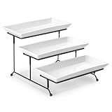 MALACASA 3-stufiges Servierplatten Porzellan Servierplatte mit...