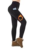 ineepor Thermo Leggings Damen Outdoor mit Fleece Gefütterte Leggings Damen...