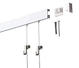 2 Meter (1 x 2m) SOFT-RAIL® Bilderschienen Set BUDGET (M), Weiß beschichtet,...