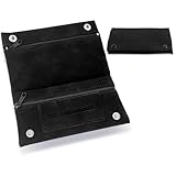 Tabaktasche Leder, 16 x 8,5 cm Tabakbeutel Für Drehtabak Schwarz Drehtabak...