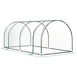 Outsunny Gewächshaus mit Rollfenster winterfest Foliengewächshaus aus Stahl...