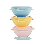 Badabulle Set mit 3 Funcolors Bowls, mit Deckel und 1 rutschfestem Saugfuß,...