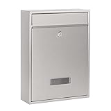 Wiltec Briefkasten V10 Edelstahl 260 x 90 x 350 mm, Wandbriefkasten mit Schloss...