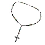 Elegante Perlenkreuze Halskette Mit Steinen Für Männer Religiöses Geschenk...