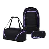 Satch Pack Schulrucksack Set 3tlg. inkl. Schlamperbox und Sporttasche (Purple...