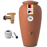 GARANTIA Amphore Regentonne Komplett-Set 240 Liter terrakotta inkl....