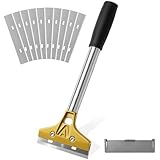 Druuzyl Tapetenentferner mit 10 Klingen - 30cm Tapetenschaber mit Gummigriff,...