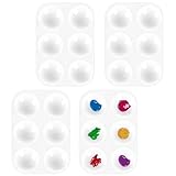 4 Stück Mischpalette, 12.5 * 8.5cm Kunststoffpaletten Palette Malpalette für...