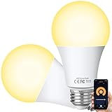 Alexa Smart LED Lampen E27, WLAN Glühbirne Dimmbar, 10W Warmweiß Licht, Timing...