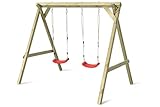 Gartenpirat Kinderschaukel Premium Holz Doppelschaukel Outdoor 2 Schaukelsitzen...