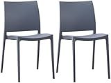 CLP 2er-Set Gartenstuhl Meton, stapelbar, pflegeleicht aus Kunststoff,...
