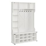 VASAGLE Kleiderständer, Garderobe, Eingangsmöbel mit Schuhregal, verstellbare...