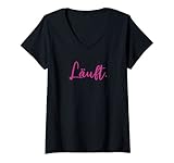 Damen Fun Shirt Läuft. Laufshirt, Wandershirt, zum Joggen & Walken T-Shirt mit...