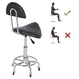 REDCAMP Sattelhocker mit Rollen, Ergonomischer Bürohocker Schminkhocker mit...