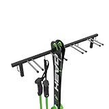 QLS Handels Skihalterung S3 Wand Skihalter für 4 Paare 83 cm Nordic Walking...