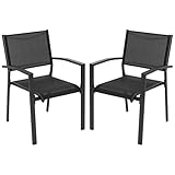 Avestar 2er-Set Gartenstühle stapelbar, atmungsaktiv, aus Textilene-Gewebe und...