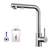 CECIPA Niederdruck Armatur Küche Ausziehbar, Wasserhahn Küche 3 Anschlüsse,...