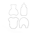 BekkiB 88499-4er Set Keksausstecher 'Baby' - Teddy, Babyflasche, Babylatz &...