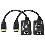 XMSJSIY HDMI-Extender, HDMI-Stecker auf RJ45-Netzwerk-LAN-Extender, 60 m...