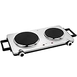 Clatronic® Edelstahl-Doppelkochplatte | Kochplatte mit 2 Kochfeldern | 2500W |...