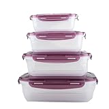 duisoad 4 Stück Frischhaltedosen mit Deckel, 280ml/500ml/1000ml/1800ml...