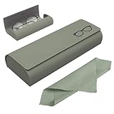 Azwood Brillenetui Hardcase, Premium PU Leder Brillenetui Grün Brillen Etui...