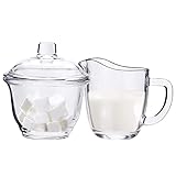 Nicunom Zuckerdose und Milchkännchen Set Glas Milch- & Zuckerset Milch und...