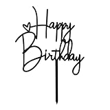 KOBOKO Schwarz Happy Birthday Tortendeko, Tortendeko Geburtstag, Happy Birthday...