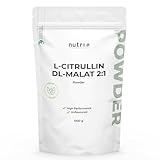Nutri + L-Citrullin Malat Pulver 1 kg - hochdosiert vegan + rein - L-Citrulline...