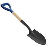 Spitzer Mini Rundspaten 700 mm Profi Garten Schippe mit D-Griff und Holzgriff...