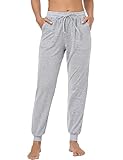 Irdcomps Schlafanzughose Damen Lang Pyjamahose Winter Warm Baumwolle Schlafhose...