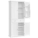 VASAGLE Küchenschrank, Hochschrank Küchenbuffet Vitrinenschrank, Buffetschrank...