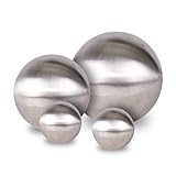 Spetebo Edelstahl Gartenkugel 4er Set matt gebürstet - 10/15 / 20 cm - Deko...