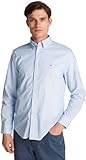 Tommy Hilfiger Herren Hemd Flex Poplin Fake Solid Regular Fit, Blau (Optic White...