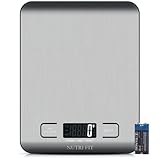 NUTRI FIT Digitale Küchenwaage aus Edelstahl, ultraflache Elektronische...