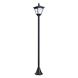 Outsunny Solar Laterne Gartenlaterne Wegleuchte mit LED 30 Lumen Schwarz 15 x 15...