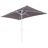 Nexos Trading Sonnenschirm Marktschirm Rechteckschirm 2x3m anthrazit eckig...