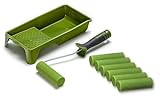 Colorus Lackier Set: 7 x Schaumwalzen 11cm gerade superfein | 1 x Farbroller...