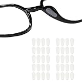 Heyumybit 20 Paare Nasenpads Brille Selbstklebend,Antirutsch Brillenpads,Silikon Brillen Nasenpads für Brillen und Sonnenbrillen Transparent