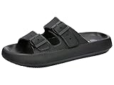 Lico Unisex Hawaii Badesandalen, Schwarz Velcro, 46 EU