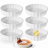 6 Stück Tarte Förmchen, Crème-Brûlée Schälchen Ø 10 cm Keramik, Mini...