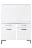 Stella Trading SECRET Sekretär Schreibtisch Kommode in Weiß matt, Weiß -...