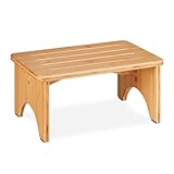 Relaxdays Fußbank Bambus, für Bad, Küche, Wohnzimmer, HBT: 17,5 x 39 x 25 cm,...