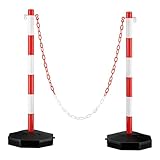 Wiltec mobile Parkplatz Absperrung 80 x 28 x 28 cm, Sperrpfosten mit 1,4 m...