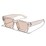 JCTAIFOO Vintage Rechteck Sonnenbrille für Damen Herren Retro Rechteckig Chunky...