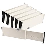 NGOSUET 6 Stück Schubladentrenner Verstellbar Kunststoff, Weiß...