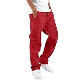 NAFING Wanderhose Herren, Cargohose Herren Lang Cargo Hose Regular Fit...